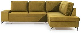 Γωνιακός καναπές Κρεβάτι LORIEN, μουσταρδί βελουτέ 294x94x215cm-Δεξιά γωνία-BOG3734