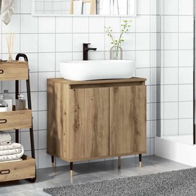 vidaXL Ντουλάπι μπάνιου Δρυς τεχνίτης 58x33x60 cm Κατασκευασμένο ξύλο