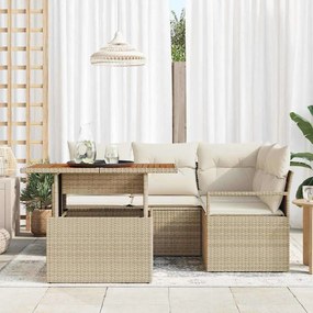 vidaXL Σέτ φαγητού για κήπο 5 pcs Μπεζ, Κρέμα 100 x 55 x 73 εκ
