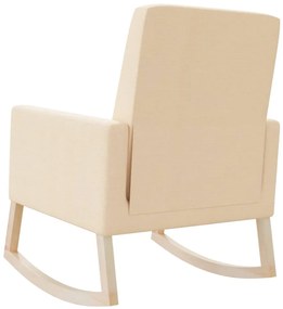 vidaXL Κουνιστή Πολυθρόνα Κρεμ Υφασμάτινη
