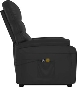 vidaXL Πολυθρόνα Μασάζ με Ανύψωση Μαύρη από Συνθετικό Δέρμα