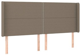 vidaXL Κρεβάτι Boxspring με Στρώμα &amp; LED Taupe 180x200 εκ. Υφασμάτινο