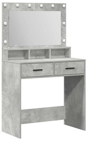 vidaXL Κομοδίνο Γκρι σκυροδέματος 79 x 41 x 135 cm Επεξεργασμένο ξύλο