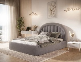 Επενδυμένο κρεβάτι Circle-180 x 200-Γκρι