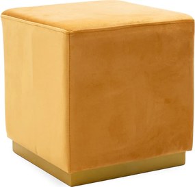 Σκαμπό σαλονιού Pyra pakoworld βελούδο χρυσό 39x39x41εκ