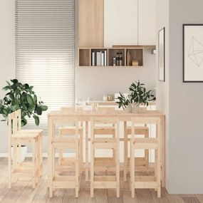 Σετ Επίπλων Μπαρ 9 Τεμαχίων από Μασίφ Ξύλο Πεύκου - Καφέ