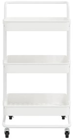 vidaXL Τρόλεϊ Κουζίνας 3 Επιπέδων Λευκό 42 x 35 x 85 εκ. Σίδερο/ABS