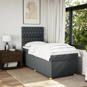 ΚΡΕΒΑΤΙ BOXSPRING ΜΕ ΣΤΡΩΜΑ ΣΚΟΥΡΟ ΓΚΡΙ 80X200 ΕΚ. ΥΦΑΣΜΑΤΙΝΟ 3293415