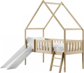 Παιδικό κρεβάτι ANG με τσουλήθρα 80x180 πεύκο LN3936