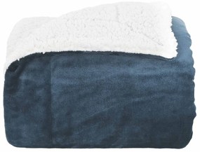 vidaXL Κουβέρτα Σκούρο μπλε 130 x 150 cm Μαλλί
