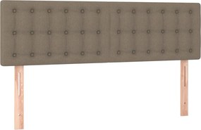 vidaXL Κρεβάτι Boxspring με Στρώμα Taupe 140x190 εκ. Υφασμάτινο