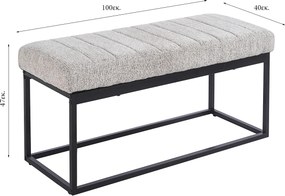Ταμπουρέ (103x40x47) Spitishop Chimay L.Grey/Black