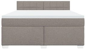 Κρεβάτι Boxspring με Στρώμα Taupe 180x200 εκ. Υφασμάτινο - Μπεζ-Γκρι