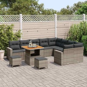 vidaXL Σετ Καναπέ Κήπου 12 pcs Γκρι συνθετικό ρατάν