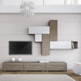 Intrahome Σύνθεση σαλονιού "SMART 5" σε χρώμα σταχτί-λευκό Intrahomesa-00652666