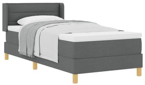 vidaXL Κρεβάτι με Στρώμα Σκούρο Γκρι 90x200 εκ. Υφασμάτινο