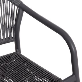 Καρέκλα LUCCI C6266.01 Σκούρο Γκρί Αλουμινίου με P.E. Rattan 58x56x79Υ εκ. 58x56x79 εκ.