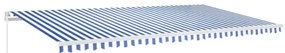 vidaXL Τέντα Συρόμενη Χειροκίνητη Μπλε / Λευκό 600x350 εκ.