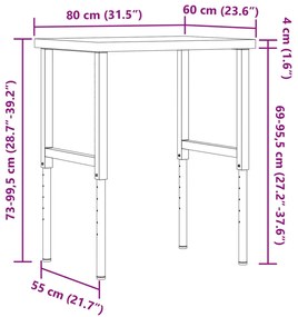 ΠΑΓΚΟΣ ΕΡΓΑΣΙΑΣ ΟΡΘΟΓΩΝΙΟΣ 80X60X(73-99,5)ΕΚ ΜΑΣΙΦ ΞΥΛΟ ΑΚΑΚΙΑΣ 3309712