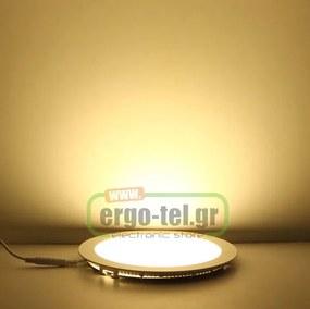 Led panel slim πλαστικό χωνευτό 26W ασημί στρογγυλό 3000k θερμό φως 230V 1830lm