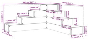 ΖΑΡΝΤΙΝΙΕΡΑ 4 ΕΠΙΠΕΔΩΝ ΜΑΥΡΗ 80,5X79X36 ΕΚ. ΜΑΣΙΦ ΞΥΛΟ ΠΕΥΚΟΥ 825321