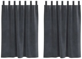 vidaXL Κουρτίνες με κουρτίνες 2 pcs Ανοιχτό γκρι 140 x 140 cm Βελούδο