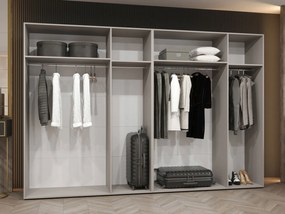 Ντουλάπα Mila II Εξάφυλλη-Λευκό - Χρυσό