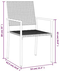 Καρέκλες Κήπου 6 τεμ. Μαύρες 54x62,5x89 εκ. από Συνθετικό Ρατάν - Μαύρο