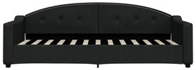 vidaXL Καναπές Κρεβάτι με Στρώμα Μαύρο 80 x 200 εκ. Υφασμάτινο