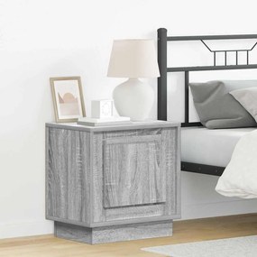 vidaXL Κομοδίνο με Γκρι 44 x 34.5 x 45 εκ Επεξεργασμένο ξύλο