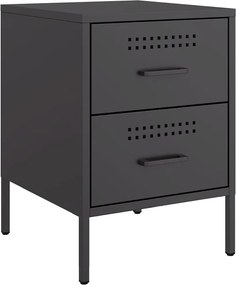 vidaXL Κομοδίνο Μαύρο 36x39x50,5 εκ. από Χάλυβα