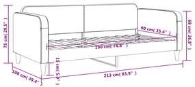 Καναπές Κρεβάτι Μαύρος 90 x 190 εκ. Υφασμάτινος - Μαύρο