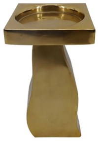 Κηροπήγιο Μεταλλικό Cuir 019167 D11xH25cm Gold Metal