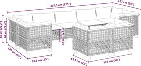 vidaXL Σαλόνι Κήπου Σετ 9 τεμ. Μπεζ Συνθετικό Ρατάν με Μαξιλάρια