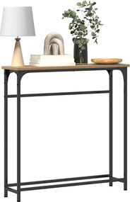 vidaXL Τραπέζι κονσόλας με ράφι Artisan Oak 75 x 19,5 x 75 εκ.