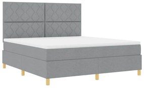 vidaXL Κρεβάτι με ελατήρια Ανοιχτό γκρι 180 x 200 cm ύφασμα