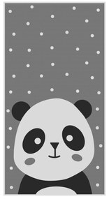 Παιδικό χαλί C7678.14 Σειρά KIDDER Panda Γκρί με Κρόσια 80x150 εκ. 80x150x1 εκ.