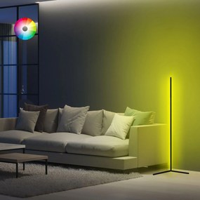 Φωτιστικό Δαπέδου Μαύρο Με RGB LED & Ασύρματο Χειριστήριο 30x30x120 Εκ.