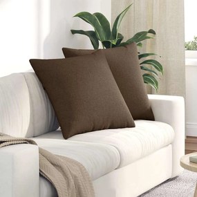 vidaXL Μαξιλάρι Καναπέ 2 pcs Καφέ 60 x 60 cm ύφασμα