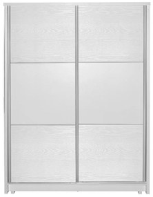 Ντουλάπα ρούχων Chase pakoworld δίφυλλη με συρόμενες πόρτες χρώμα λευκό 152.5x56.5x185εκ