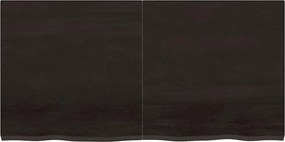 vidaXL Πάγκος Μπάνιου Σκούρο Καφέ 120x60x(2-4) εκ. Επεξεργ. Μασίφ Ξύλο