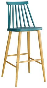 Σκαμπώ Bar Lavida Μεταλ.Φυσικό/PP Μπλε Συσκ.2τμχ 43x49x76/107cm