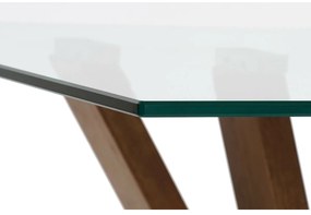 Τραπεζάκι Καφέ DKD Home Decor Κρυστάλλινο Kαρυδιά Αλουμίνιο 130 x 70 x 42 cm