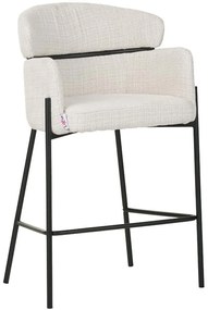 Σκαμπό Μπαρ Tolerse 029-000255 55x60x97cm Beige Μέταλλο,Ύφασμα
