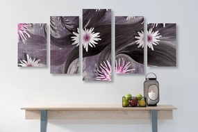 5 μέρη εικόνα λουλούδια σε όμορφο φόντο - 200x100