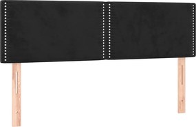 vidaXL Κρεβάτι Boxspring με Στρώμα Μαύρο 140x190 εκ. Βελούδινο