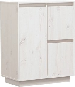 vidaXL Ντουλάπι Λευκό 60 x 34 x 75 εκ. από Μασίφ Ξύλο Πεύκου
