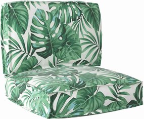 vidaXL Σετ Μαξιλαριών Πάγου 2 pcs Πράσινο Φύλλο Σχέδιο Ύφασμα Όξφορντ