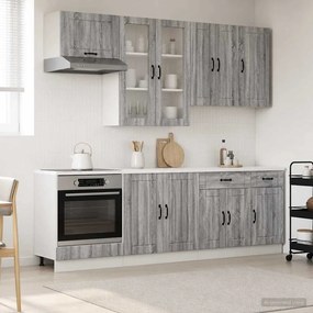 vidaXL Μονάδα κουζίνας LUCCA 8 pcs Γκρι Sonoma Επεξεργασμένο Ξύλο