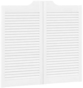 vidaXL Swing Doors Louvred Design 1 ζεύγος Λευκό 90x100 cm